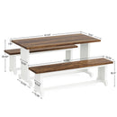 Axyaa 47" Farmhouse Dining Set: Table with 2 Benches, 3-Piece Kitchen Furniture