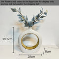 Axyaa White Porcelain Hollow Out Vase Modern Home Decor Floral Crafts