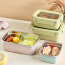 Axyaa Stainless Steel Divided Lunch Box with Detachable Lid & Large Capacity
