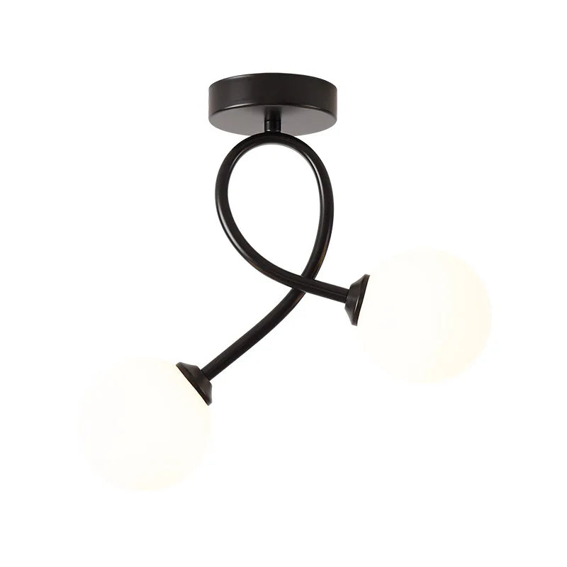 Axyaa Black Gold Glass Ceiling Light for Modern Minimalist Indoor Lighting