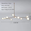 Axyaa Nordic Glass Chandelier Golden Pendant Lamp for Luxury Spaces