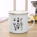 Axyaa Mushroom Enamel Coffee Mug with Handle - Creative Tea Water Cup Ideal for Travel