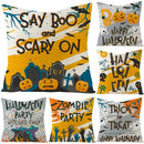 Halloween Anime Linen Cushion Cover for Home Decor by Axyaa