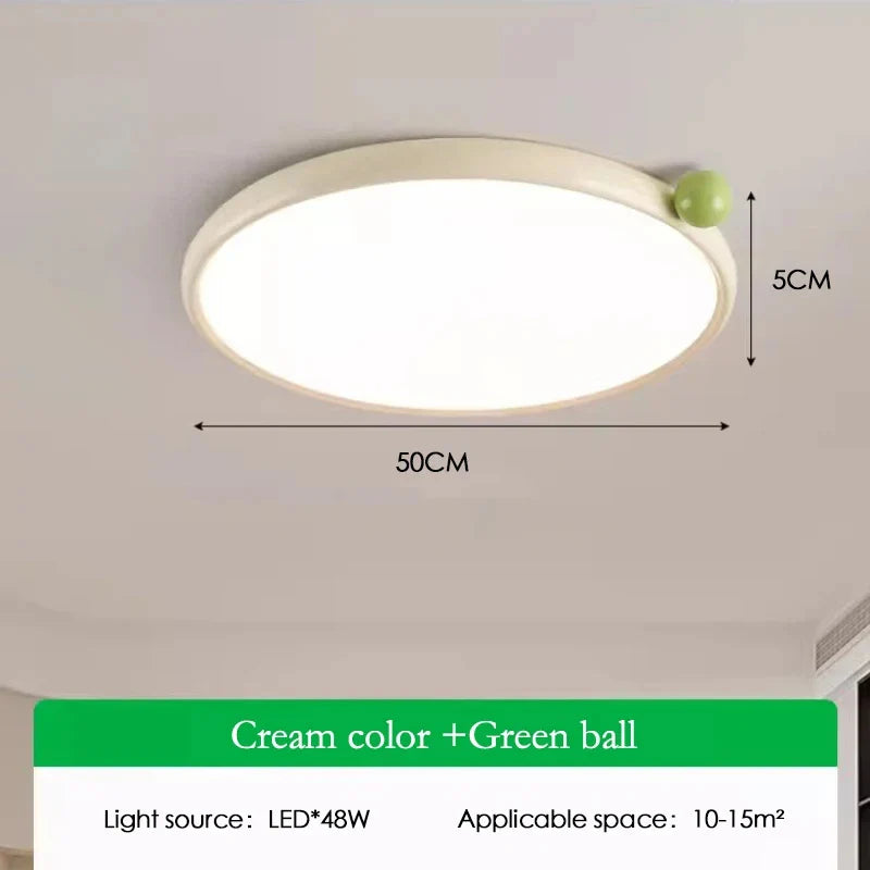 Axyaa Round LED Ceiling Lamp: Modern Bedroom Study Lighting for Elegant Home Decor