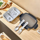 Axyaa Stainless Steel Divided Bento Lunch Box - Portable & Sealed
