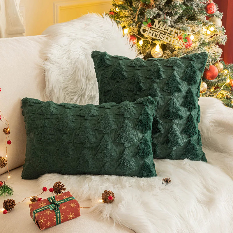 Axyaa Christmas Plush Cushion Cover 45x45cm for Sofa Home Decor