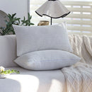 Axyaa Corduroy Patchwork Plush Cushion Cover - Soft Decorative Pillowcase for Living Room