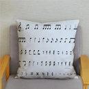 Axyaa Cartoon Sheet Music Printed Cushion Cover for Bedroom and Living Room