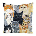 Colorful Cute Cats Pillow Case Set by Axyaa - Home Decor 40x40 45x45