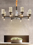 Axyaa Luxe Bubble Crystal Chandelier - Elegant Room Decor Lighting