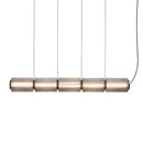 Axyaa Long Stripe Pendant Light with Smoke Gray Glass Lampshade