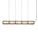 Axyaa Long Stripe Pendant Light with Smoke Gray Glass Lampshade