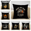 Axyaa Skull Head Pillow Cover Black Cartoon Design 45x45cm
