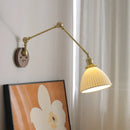 Axyaa Ceramic Copper LED Wall Lamp with Pull Chain Switch for Modern Home Decor