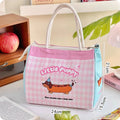 Axyaa Kawaii Puppy Insulated Lunch Bag - Large Portable Bento Pouch for Women, Girls, Kids