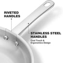 Axyaa 10/12-inch Stainless Steel Frying Pan for Professional Cooking and Kitchen Cookware
