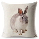 Axyaa Bunny Linen Cushion Cover - Cute Rabbit Throw Pillowcase - Home Decor