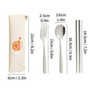 Axyaa Stainless Steel Cutlery Set with Tableware Bag and Utensil Spoon Fork Chopsticks