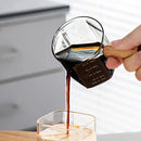 Axyaa 120ml Espresso Measuring Cup Double Bottom Hexagon Wood Handle Glass Mug