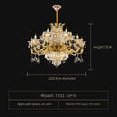 Axyaa All-Copper Crystal Chandelier: Luxurious European Court Style LED Living Room Lamp