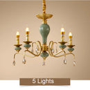 Axyaa Mediterranean Ceramic Crystal Chandelier - Elegant Lighting Fixture