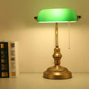 Axyaa Glass Desk Lamp Retro Design LED Pull Switch Home Office Bedroom Decor