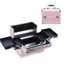 Axyaa Professional 4-Tray Makeup Train Box with Lock and Compartment