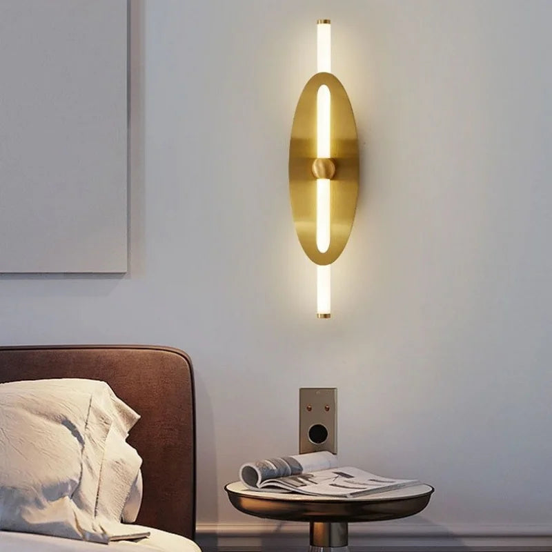 Axyaa Nordic Minimalist Wall Light Iron Lamp for Bedroom Living Room Study