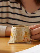 Axya Retro Ceramic Coffee Mugs Set, Handmade Family Drinkware, High Quality Decor