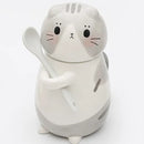 Axyaa Cat Ceramic Mug Set: Spoon, Lid, Hand-painted, Coffee, Tea, Novelty Gift