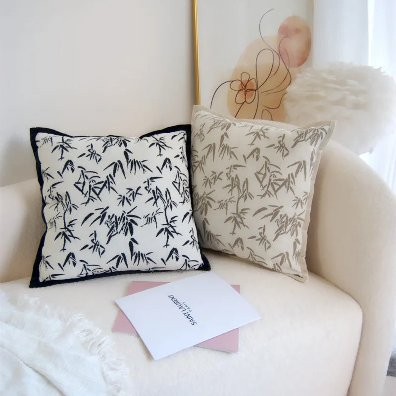 Axyaa Velvet Pillowcase: Chinese Ancient Style Retro Sofa Decor Cushion Cover