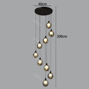Axyaa Crystal Chandelier Stair Pendant Living Room Lighting