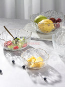 Axyaa Gold Rimmed Glass Bowls & Plates Set for Elegant Tableware & Desserts