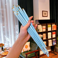 Axyaa Alloy Non-Slip Chopsticks Set - Good Luck Love Reusable Party Tableware