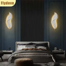Axyaa White Feather LED Wall Lamp - Elegant Home Lighting for Various Spaces
