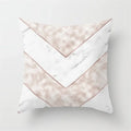 Pink Glitter Letter Flower Geometric Cushion Cover by Axyaa