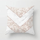 Pink Glitter Letter Flower Geometric Cushion Cover by Axyaa