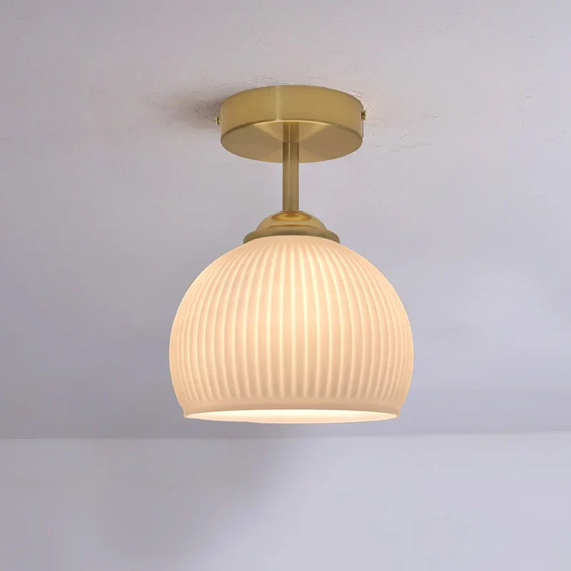 Axyaa Copper Glass LED Ceiling Lamp - Modern Indoor Lighting Fixtures