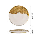 Axyaa Electroplated Ceramic Steak Plate Set