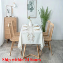 Axyaa Embroidered Cotton Linen Tablecloth Waterproof Dustproof Oil-Proof Dining Table