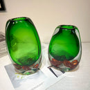 Axyaa Double Color Vase & Fruit Tray: Clear Desktop Storage & Terrarium