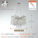 Axyaa Golden Branch Crystal Chandelier for Minimalist Living Room Home Lighting