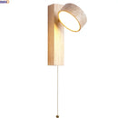 Axyaa Kids Bedroom LED Wall Lamp Yellow Travertine Wood Modern Nordic Bathroom Mirror Light