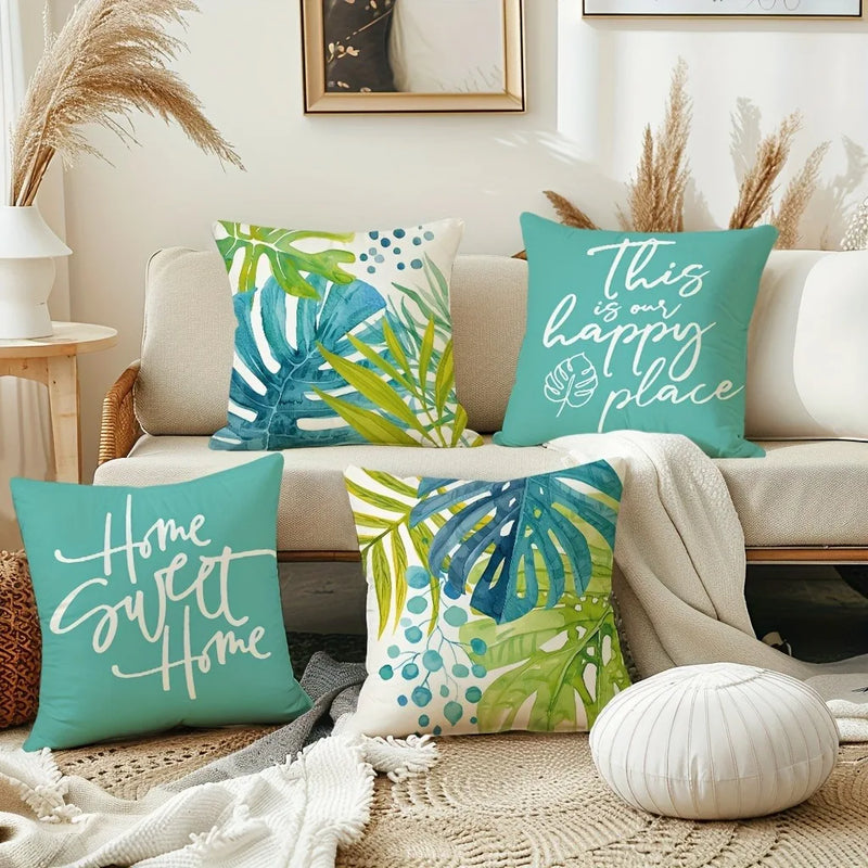 Axyaa Tropical Leaf Pattern Pillowcase, SWEET HOME Design, Room Decoration