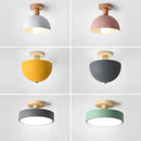 Axyaa Nordic Wooden LED Ceiling Light - Minimalist Round Indoor Lighting