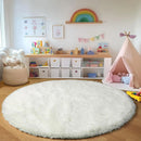 Axyaa Soft Shaggy Round Area Rug for Living Room Kids Bedroom Gray