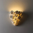 Axyaa White Resin Flower Wall Lamp - Retro Design for Living Room and Bedside