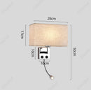 Axyaa LED Fabric Lampshade Wall Lamp Adjustable Spotlight for Bedroom Living Room
