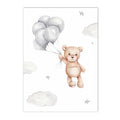 Axyaa Boho Cloud Moon Bear Nursery Wall Art Poster Kids Room Decor