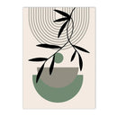Modern Boho Sun Leaves Wall Art Canvas Print for Living Room Decor by Axyaa